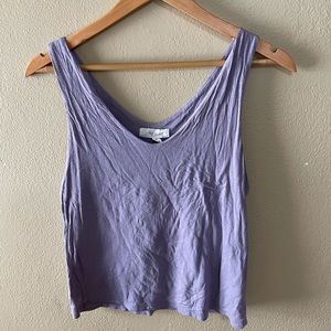Purple double lined cropped tank